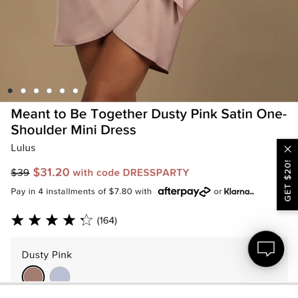 Lulu's Satin mini dress, dusty pink, size M, one shoulder. Meant to be together - Picture 5 of 5